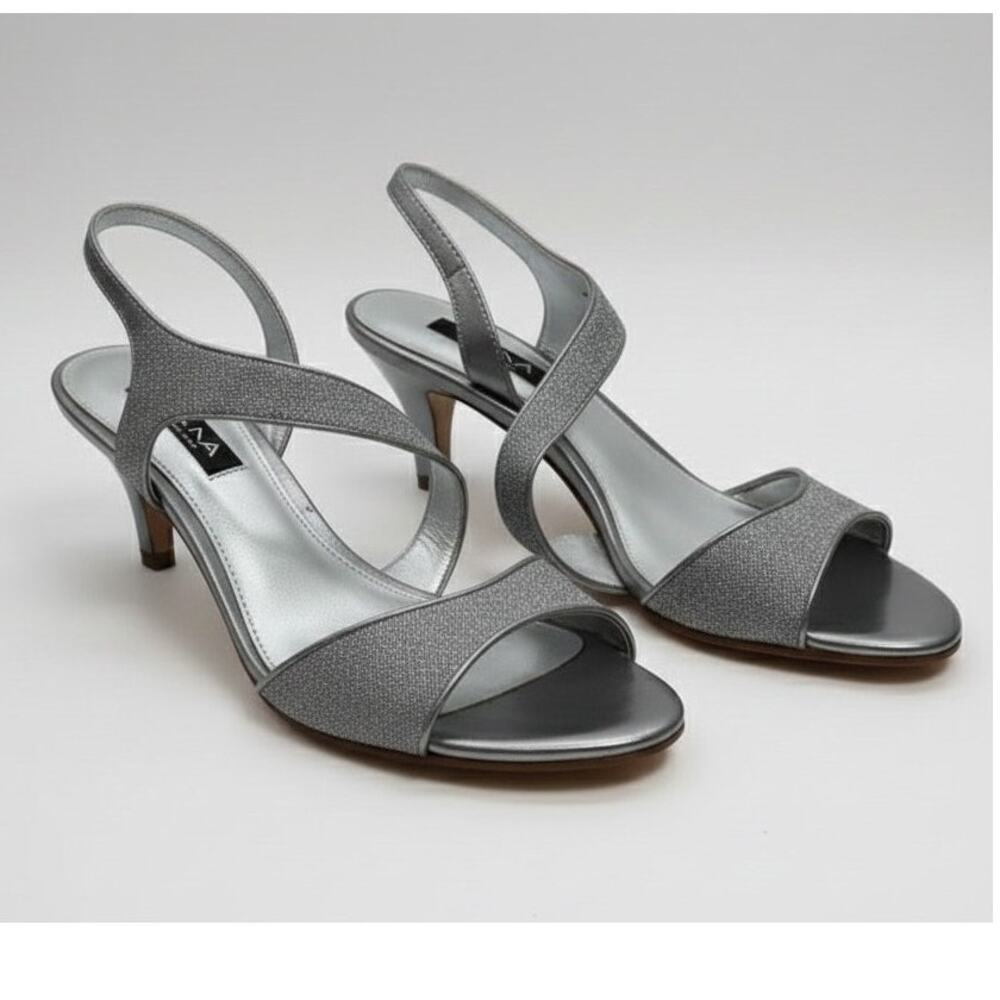 Nina Heels 10M EU 40 Silver Strappy
